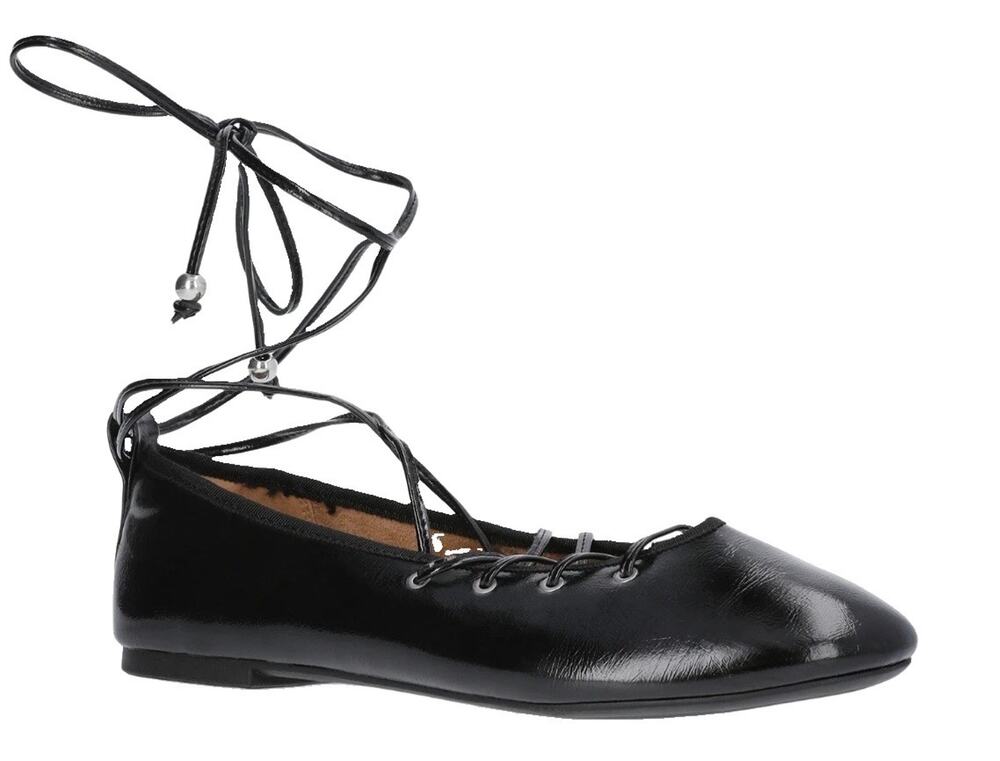 No Boundaries Corset Ballet Flats Black Lace Up Ankle Tie Womens Shoes Sz 7 NWOB